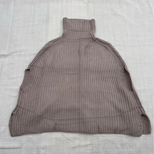 Women's Main Strip Turtle Neck Poncho Sweater - Sz. M